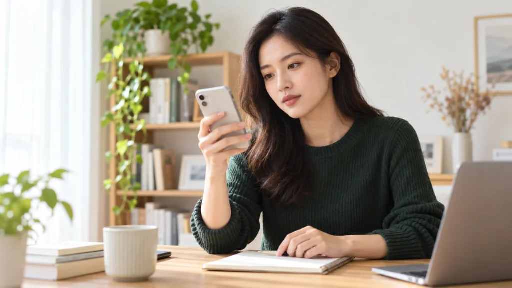 查證手機上的借款資訊（AI 情境示意）